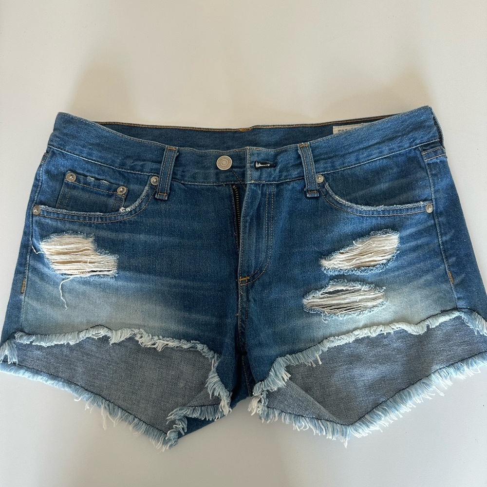 Faded low rise Jean shorts